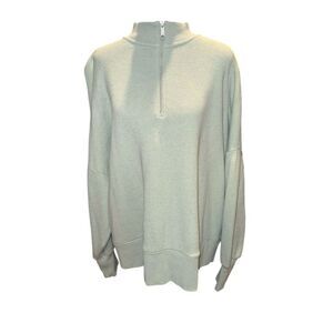 Madewell Green Half Zip Tunic Sweatshirt Women's XL